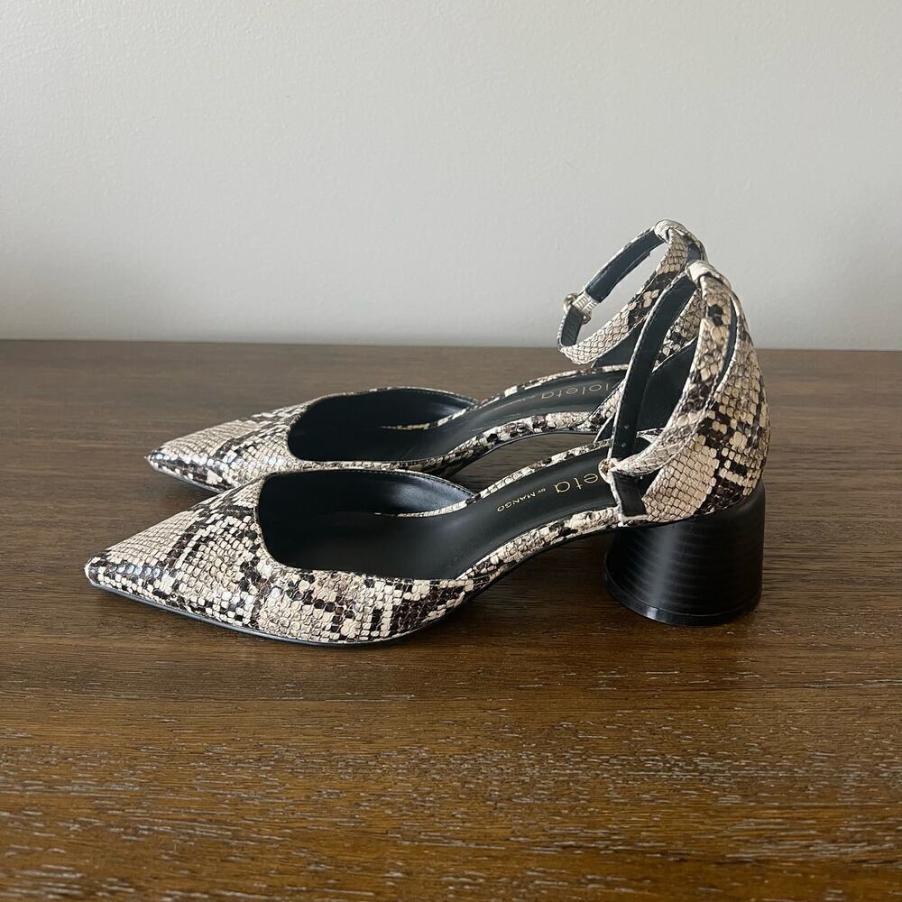 Mango Snakeskin Patterned Heels